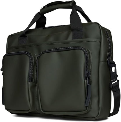 RAINS Texel Tech Bag - Green Waterproof Water Resistant Water Repellent Laptop Bag Unisex Commuter Travel Case 15" Computer Sleeve Tech Organizer - 2 Year Warranty