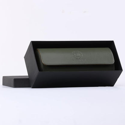 Genuine Napa Leather Watch Roll Travel Case for 3 Watches - Travel Watch Rolls and Leather Watch Display Cases with Velvet Interior - Watch Storage Organizer Men's