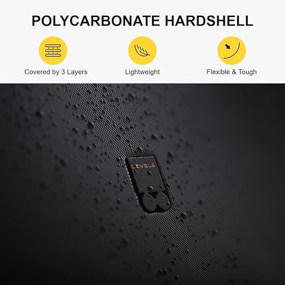 LEVEL8 Luggage Sets 2 Piece, 20/28 inch Hardshell Suitcases Sets, Lightweight Luminous Textured Hardside with Spinner Wheels, Tsa Lock, 2-Piece Set (20/28), Black