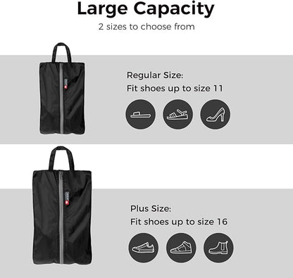 pack all Foldable Shoe Bag for Travel, Water-Resistant Ultralight Shoe Pouch for Gym, Odor-Resistant Soccer Cleats Bag for Sport (Dual Pocket Version)