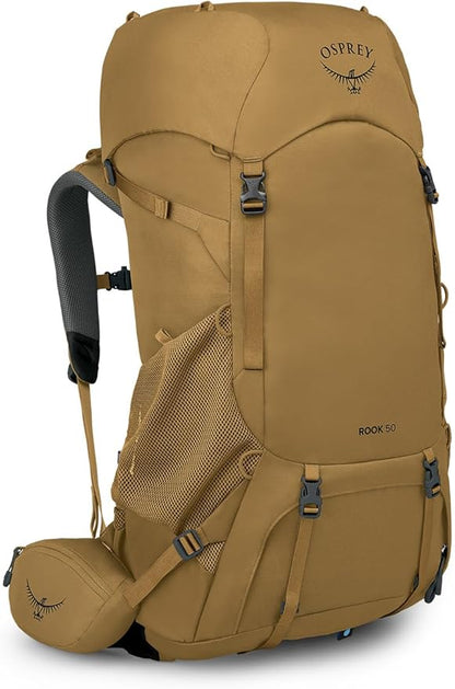 Osprey Rook 50L Men's Backpacking Backpack, Histosol Brown/Rhino Grey