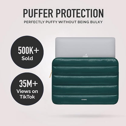 VANDEL - The Original Puffy Laptop Sleeve 13-14 Inch. White Laptop Sleeve for Women. Carrying Case Cover MacBook Pro 14 in, MacBook Air 13 Inch, iPad Pro 12.9, Dell, Asus, HP