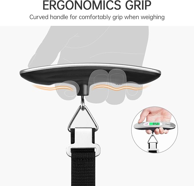 FREETOO Luggage Scale Portable Digital Hanging Scale for Travel, Suitcase Weight Scale with Superior Piano Lacquer 110 Lb/ 50Kg Capacity, Battery Included