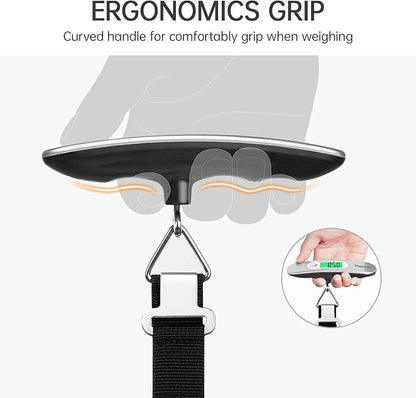 FREETOO Luggage Scale Portable Digital Hanging Scale for Travel, Suitcase Weight Scale with Superior Piano Lacquer 110 Lb/ 50Kg Capacity, Battery Included