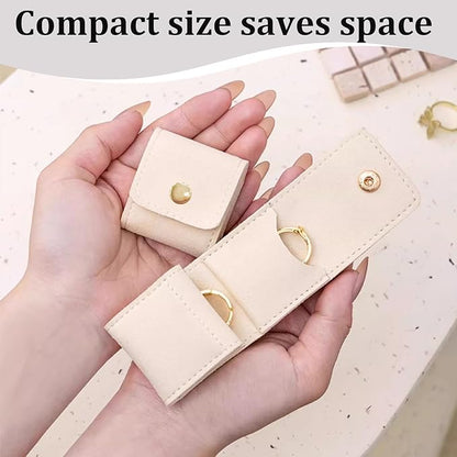 3PCS Mini Travel Jewelry Bag Organizer – Foldable Velvet Portable Pouch with Buckle, Multi-Compartment Small Jewelry Case for Rings, Earrings,Necklaces – Compact Storage Gift for Women Travelers