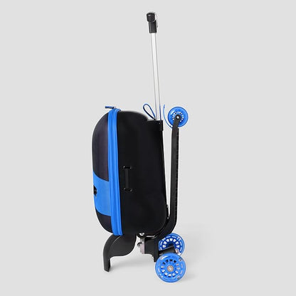 Kids Scooter Luggage - 2-in-1 Ride-On Suitcase with Light-Up Wheels & Adjustable Handle|Carry-On Approved & TSA-Friendly| Fun, Durable, Lightweight Travel Scooter for Boys & Girls Ages 3-10
