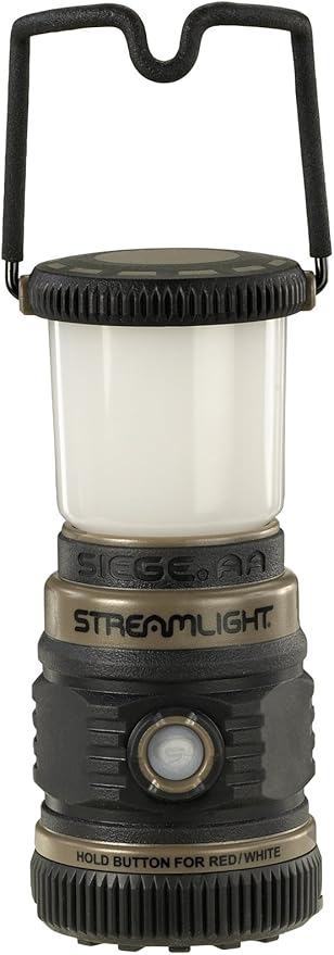 Streamlight 44941 Siege AA 200-Lumen Lantern with White & Red LEDs for Camping & Emergencies, Coyote