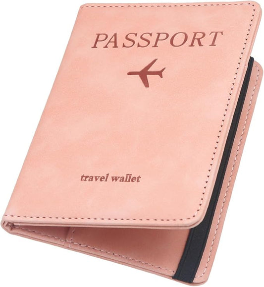 ILIYAH-Passport Cover-Passport Holder Travel Wallet-RFID-Blocking Passport Case Travel Accessories Card Holder Wallet Unisex Travel Gifts（Pink）