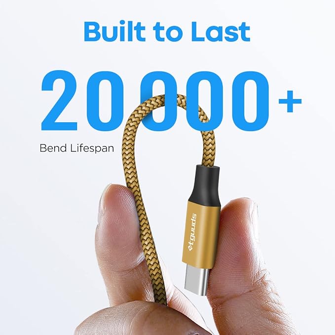 etguuds Gold Long USB A to USB C Cable 10ft, 2-Pack Fast Charging Type C Charger Cord for iPhone 17 16 15 Pro Max Plus Air 16e, Samsung Galaxy S25 S24 S23 S22 S21 S20 Note 20 A17 A16 A15 A26 A36 A56