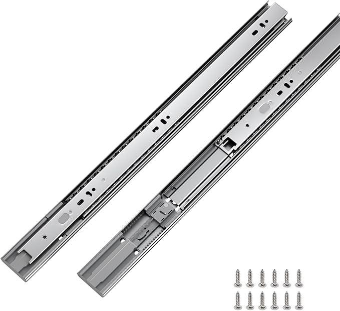 LONTAN 10 Pairs 14 Inch Soft Close Drawer Slides Heavy Duty Ball Bearing Dresser Drawer Glides 12.4" Extension Cabinet Rails 100 LB Capacity