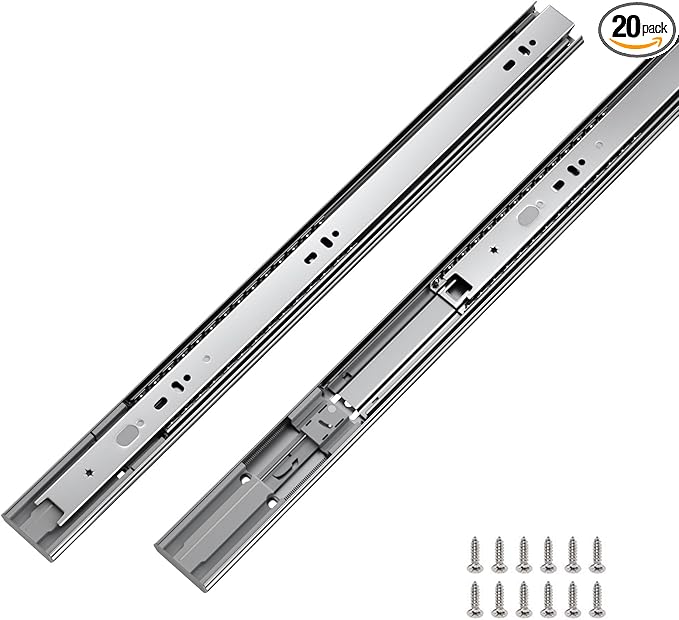 LONTAN Soft Close Drawer Slides 16 Inch 10 Pairs - SL4502S3-16 Full Extension Ball Bearing 16" Cabinet Drawer Rails Heavy Duty Dresser Glides 100lb Capacity