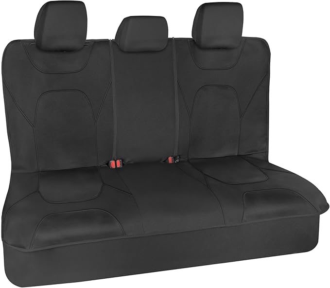 Motor Trend Waterproof Car Seat Covers Full Set – Black Seat Covers for Car Front & 60/40 Split Back Bench - Carseat Cover for Trucks, SUV, Vans - Universal Fit for Most Regular Size Vehicles