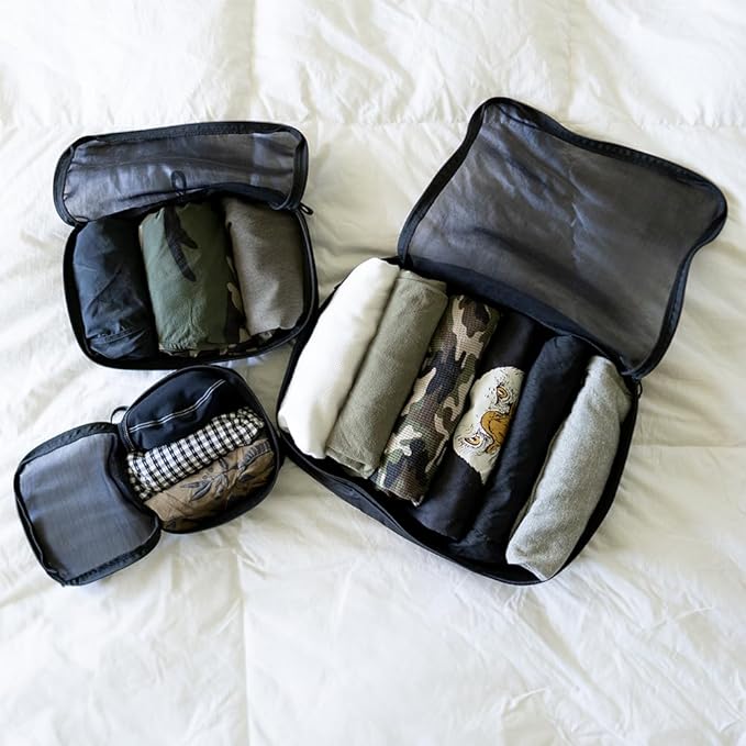 WANDRD Packing Cubes - Bundle of Small, Medium and Large Packing Cubes for Travel - Suitcase and Luggage Organization and Travel Essentials (Black)