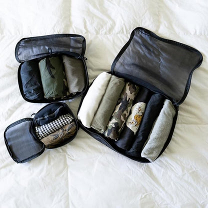 WANDRD Packing Cubes - Bundle of Small, Medium and Large Packing Cubes for Travel - Suitcase and Luggage Organization and Travel Essentials (Black)