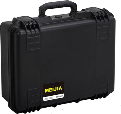 MEIJIA Premium Waterproof Hard Compact Camera Case with customizable fit foam,Full Protection with Light&Convenient Design,19.3"x15.25"x7.3".,Elegant Black