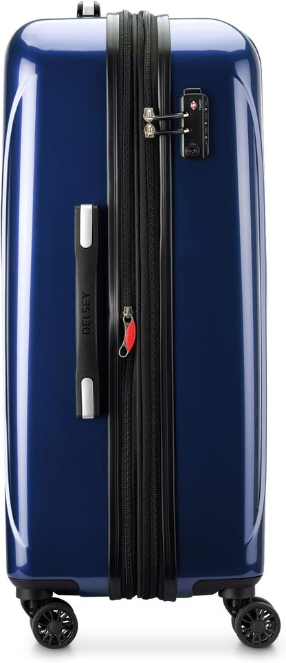 DELSEY PARIS Helium Aero Hardside Expandable Luggage with Spinner Wheels, Blue Cobalt, Checked-Medium 24 Inch