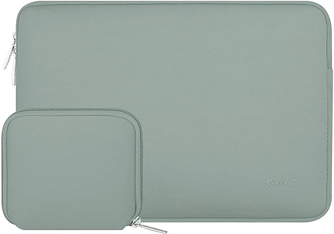 MOSISO Laptop Case 15 inch, 15 inch Laptop Sleeve Bag Compatible with MacBook Air 15 M4 A3241 M3 A3114 M2 A2941 2025 2024 2023, Dell XPS 15, Neoprene Computer Sleeve Bag with Small Case, Antique Green