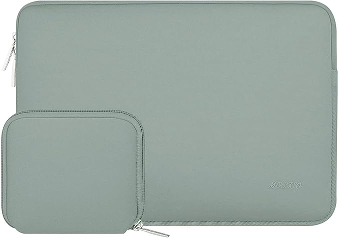 MOSISO Laptop Case 13.3 inch, 13-13.3 inch Laptop Sleeve Bag Compatible with MacBook Air/Pro 13/Pro 14 M5 M4 M3 M2 M1, HP Dell ASUS Lenovo, Neoprene Computer Sleeve Bag with Small Case, Antique Green