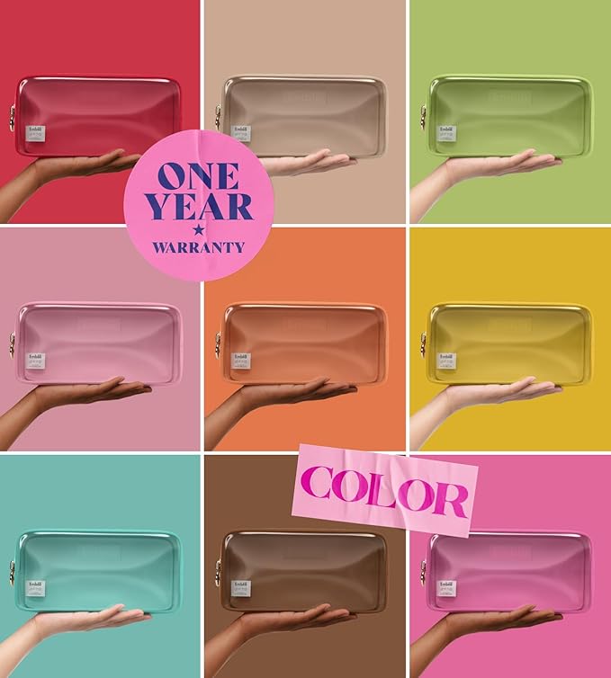 Embla Clear Cosmetic Bag Makeup Case, Clear Zipper Make Up Pouch and Toiletry Travel Tote, Cute Skincare Pouches for Women Girls, Preppy Purse Cosmetic Organizer, Small Makeup Bags, Black