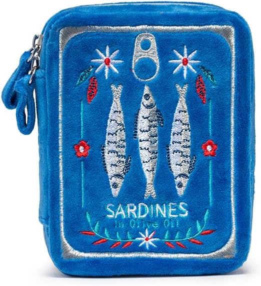 Living Royal Jewelry Travel Case – Portable Box with Mirror and Zipper for Rings, Necklaces, Earrings, Bracelets (Sardine)