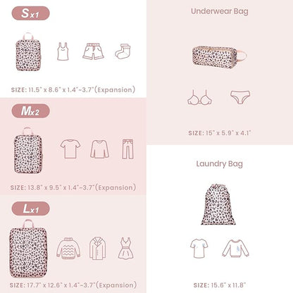 Cambond Compression Packing Cubes for Travel Women - Expandable Travel Bags Luggage Organizers Travel Essentials Compression Cubes for Travel Carry on Suitcases Organizer