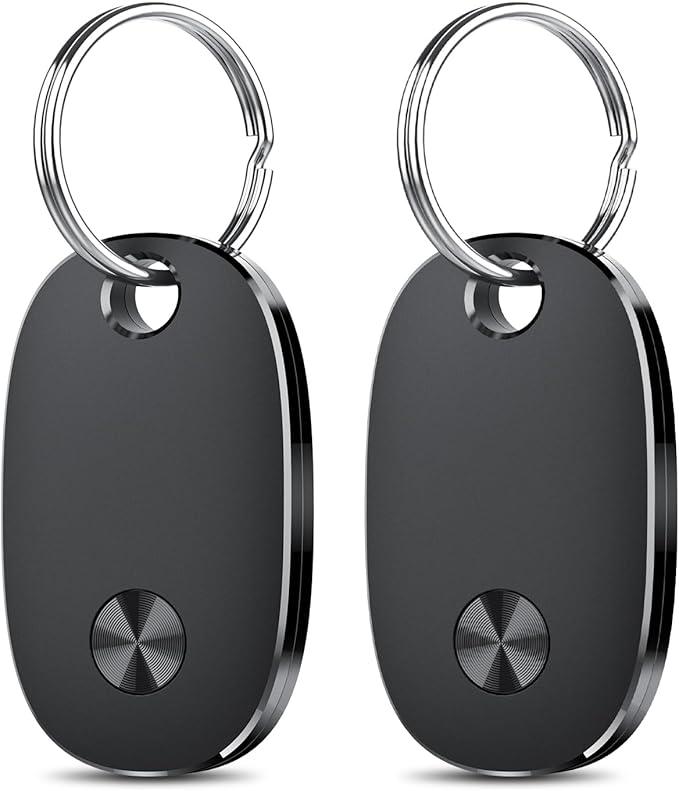 Air Tracker Tags-4 Pack, Bluetooth Tracker Works with Apple Find My APP (iOS Only), Keys Finder and Item Locator for Luggage, Backpack, Suitcases, Replaceable Battery, IP67 Waterproof Tracking Tag