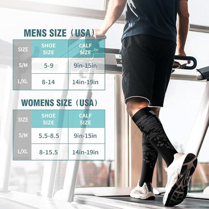 BLUEENJOY Copper Compression Socks for Women & Men (6 pairs) - Best Support for Nurses, Running, Hiking, Recovery