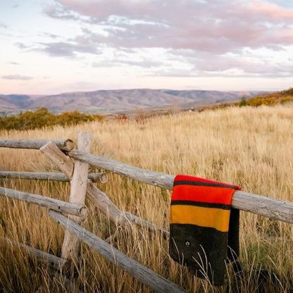 Arcturus Rainier Wool Blanket - 4.5lbs Warm, Heavy, Washable, Large | Great for Camping, Outdoors, Survival & Emergency Kits (Sunset Peak)