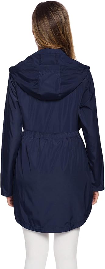 Avoogue Women's Long Raincoat with Hood Outdoor Lightweight Windbreaker Rain Jacket Waterproof