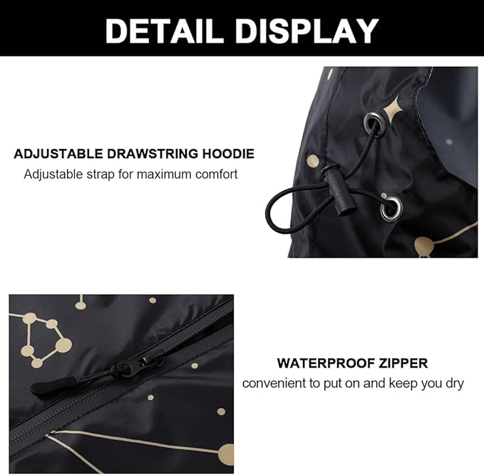 Fashion Hooded Rain Poncho Waterproof Raincoat Jacket with pocket for Women/Men/Adult