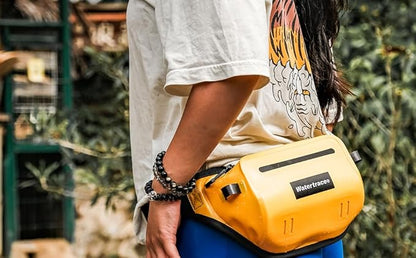 Waterproof Fanny Pack Snorkeling Bag Waist Bag For Canoe Kayaking Rafting Surfing Swimming Boating Storage Pack Paddle Board (Yellow)