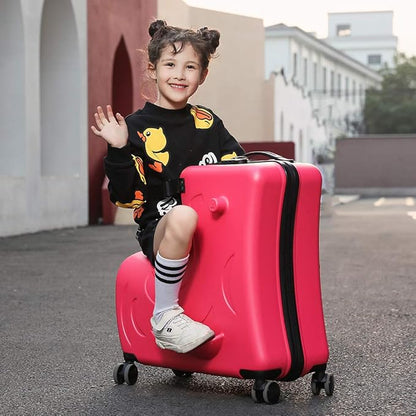 N-A Kids Ride On Suitcase with Wheels, Scooter Luggage for Toddlers Travel, Durable Children's Suitcase for Boys & Girls Ages 2-18 Years