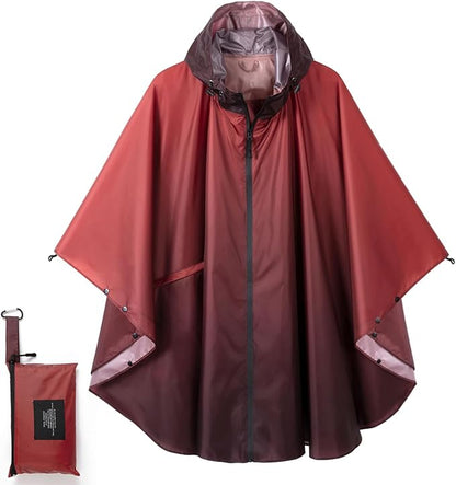 Fashion Hooded Rain Poncho Waterproof Raincoat Jacket with pocket for Women/Men/Adult