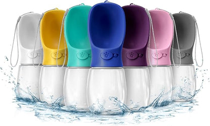 WePet Portable Dog Water Bottle, 12 OZ, Leak Proof Puppy Water Dispenser with Drinking Feeder for Pets Outdoor Walking, Hiking, Travel, Food Grade Plastic