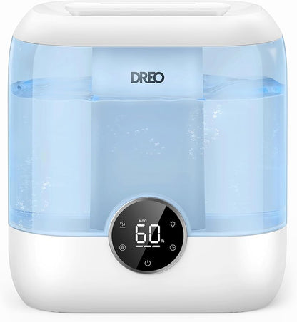 Dreo 6L Top Fill Humidifiers for Bedroom, 60H Runtime 28 dB Quiet Supersized Cool Mist Air Humidifiers for Large Room, Baby Nursery, Plant, Indoor, Night Light, Easy to Clean, Precise Humidity Control