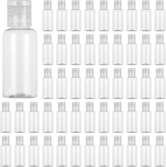 100 PCS 1OZ Travel Bottles with Flip Cap - 30 ml Clear Plastic Travel Size Containers, Portable Leak Proof Squeeze Bottles Refillable Empty Cosmetic Containers for Liquid Shampoo Lotion, Clear