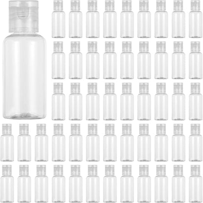 100 PCS 1OZ Travel Bottles with Flip Cap - 30 ml Clear Plastic Travel Size Containers, Portable Leak Proof Squeeze Bottles Refillable Empty Cosmetic Containers for Liquid Shampoo Lotion, Clear