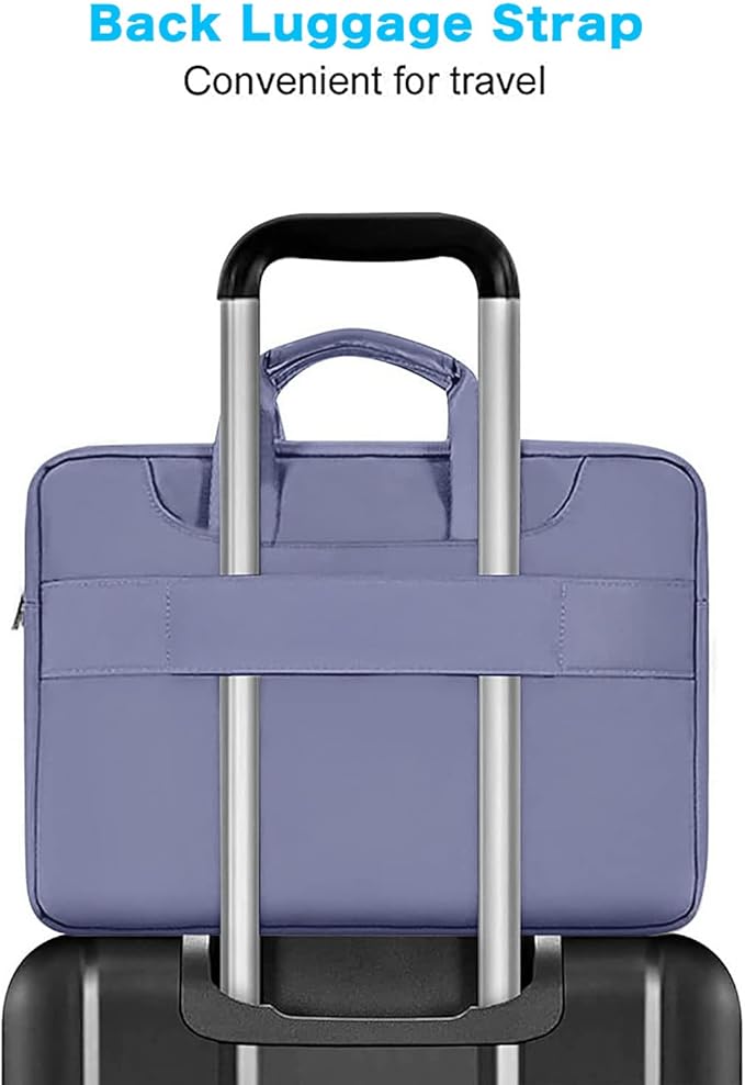 MOSISO 360 Protective Laptop Shoulder Bag Compatible with MacBook Air/Pro, 13-13.3 inch Notebook, Compatible with MacBook Pro 14 inch M5 M4 M3 M2 M1,Matching Color Sleeve with Belt, Lavender Gray