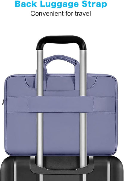 MOSISO 360 Protective Laptop Shoulder Bag Compatible with MacBook Air/Pro, 13-13.3 inch Notebook, Compatible with MacBook Pro 14 inch M5 M4 M3 M2 M1,Matching Color Sleeve with Belt, Lavender Gray