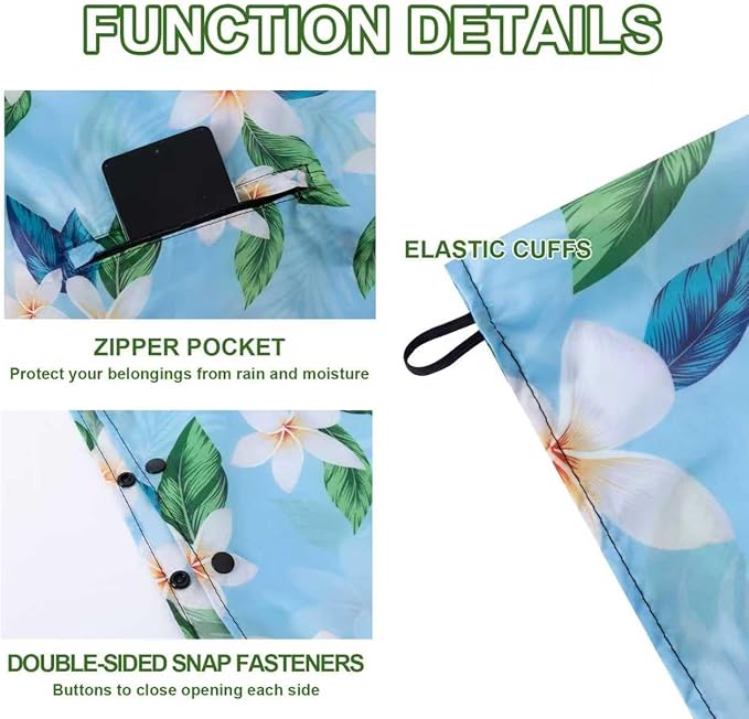 Hooded Rain Ponchos for Adult - Rain Coat and Rain Jacket with Waterproof Pocket and Zipper