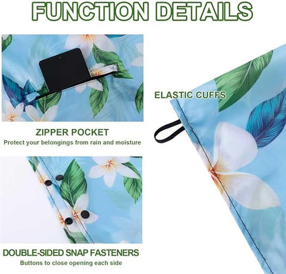 Hooded Rain Ponchos for Adult - Rain Coat and Rain Jacket with Waterproof Pocket and Zipper