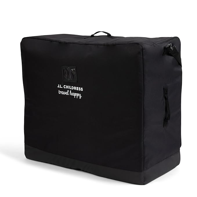 J.L. Childress Universal Stroller Travel Bag for Airplane - Fits Most Baby Strollers, Flying Essentials, Airport Accessories for Gate or Luggage Check, ID Card, AirTag Compatible - Medium, Unpadded