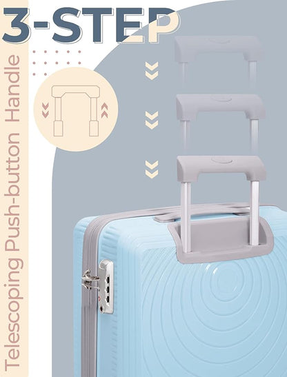 Luggage Sets 5 Piece,Lightweight,Impact-Resistant,Wear-Resistant Suitcases with Wheels, Hardshell Suitcase Set with Spinner Wheels, PP Carry on Luggage Set with TSA Lock, Travel Luggage