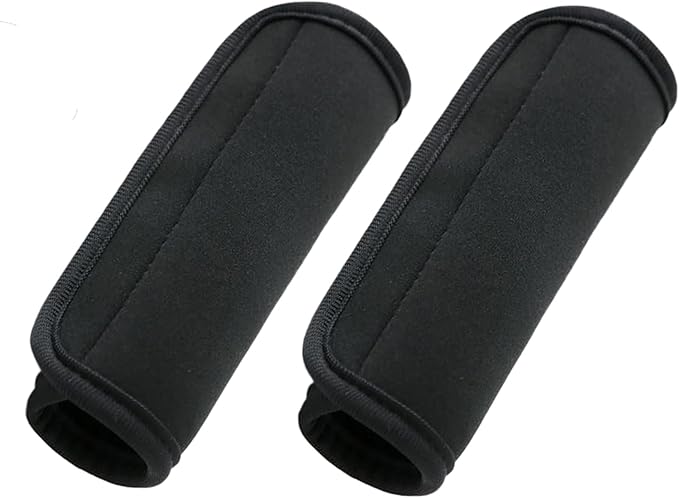 Luggage Handle Wraps, Soft Travel Bag Handle Cover, Padded Handle Grip, Suitcase Tags Identifiers for Travel Accessories, Black, 2Pcs