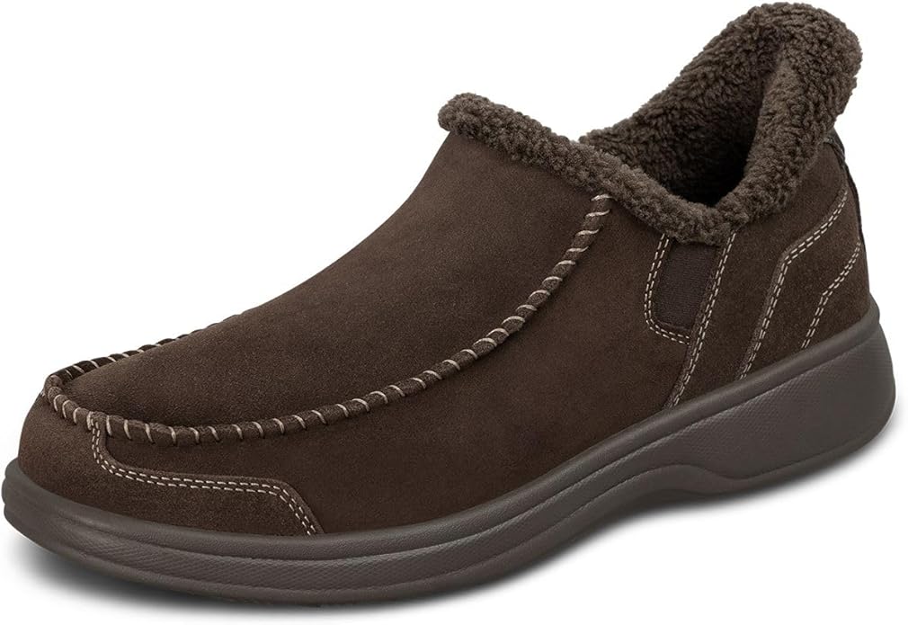 Orthofeet Men's Orthopedic Leather Vito Hands-Free Slipper