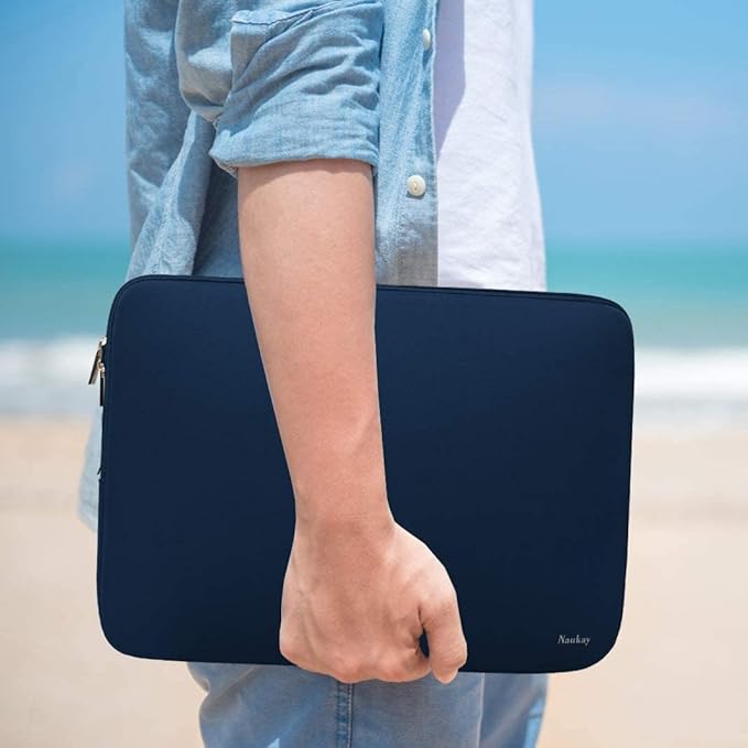 Laptop Sleeve 17 inch, Resistant Neoprene Laptop Sleeve/Notebook Computer Pocket Case/Tablet Briefcase Carrying Bag Compatible for Asus/Dell/Fujitsu/HP/Sony/Acer - (Dark Blue)