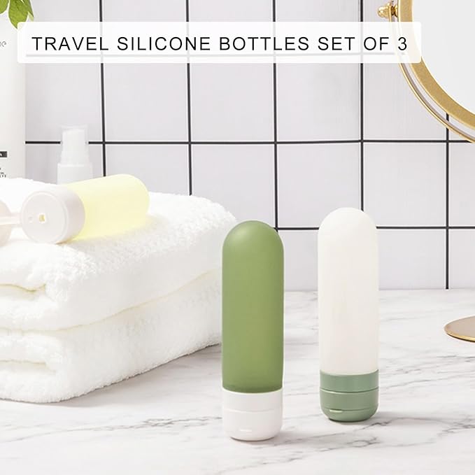 3 Pcs Silicone Travel Bottles Multifunctional Cosmetic Bottles Travel Container For Shampoo Lotion Conditioner Cream
