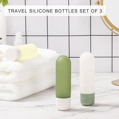 3 Pcs Silicone Travel Bottles Multifunctional Cosmetic Bottles Travel Container For Shampoo Lotion Conditioner Cream