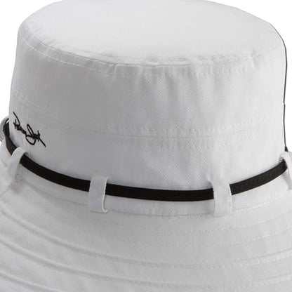 Women's Contrast Cotton Bucket Sun Hat with Sizing Tie, 3" Brim