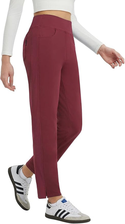 baleaf Women's Fleece Lined Pants Winter Thermal Travel Pants Water Resistant Cold Weather Golf Hiking Pockets Work